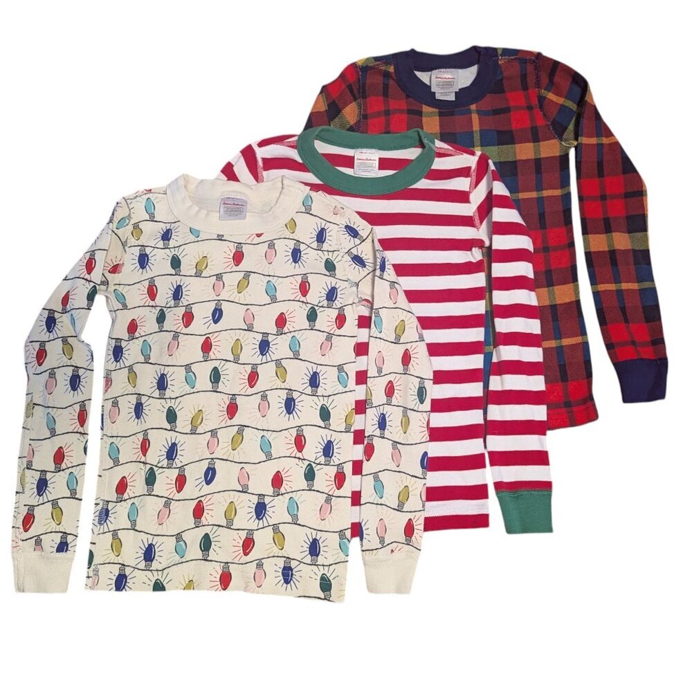 Hanna Andersson Bundle‎ 3 Shirts PJ Holiday Long Sleeve T-Shirt Organic Unisex